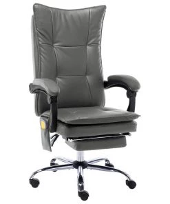 VidaXL Massage-Bürostuhl Anthrazit Kunstleder