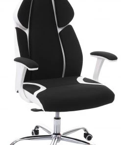 Bürostuhl HWC-F12 - Schwarz - Weiß