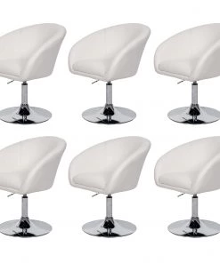 Esszimmerstuhl HWC-F19 (6er Set) - Weiß