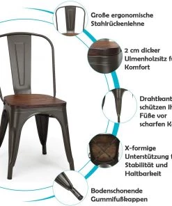 Costway 4er Set Esszimmerstuhl Bistrostuhl -Deutschland Stühle Verkaufs-Shop 047c7329a7e64db9a124b37d40f1438d