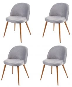 Esszimmerstuhl HWC-D53 (4er Set) - Hellgrau