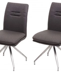 Esszimmerstuhl HWC-H70 (2er Set) - Grau