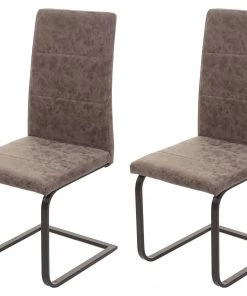 Esszimmerstuhl HWC-F27 (2er Set) - Braun - Schwarz