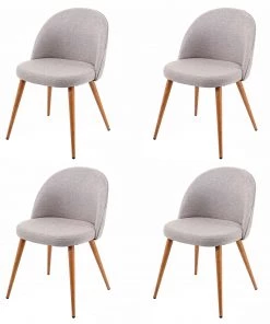 Esszimmerstuhl HWC-D53 (4er Set) - Hellgrau