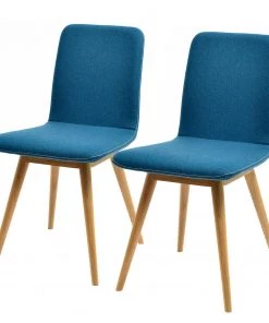 Studio Copenhagen Polsterstuhl Loca (2er-Set) - Stoff Muya: Petrol
