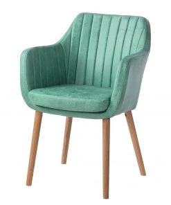 Mørteens Armlehnenstuhl Leedy IV - Kunstleder / Eiche massiv - Mintgrün - Einzelstuhl