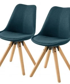 Mørteens Polsterstuhl Aledas II - Webstoff Cors: Jeansblau - 2er Set