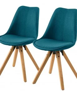 Mørteens Polsterstuhl Aledas II - Webstoff Cors: Petrol - 2er Set