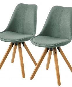 Mørteens Polsterstuhl Aledas II - Webstoff Cors: Mintgrau - 2er Set