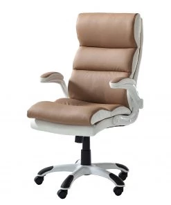 Home24office Chefsessel Loipo II - Kunstleder - Macchiato / Weiß