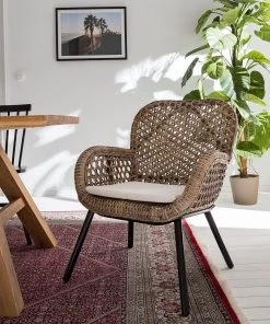 Ars manufacti Armlehnenstuhl Hawea (inkl. Sitzkissen) - Rattan / Metall - Rattan / Schwarz -Deutschland Stühle Verkaufs-Shop 1000050859 190208 13552000001 MOOD GALLERYIMAGES P000000001000050859 mood