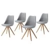 Norrwood Polsterstuhl Thirza (4er Set) - Grau