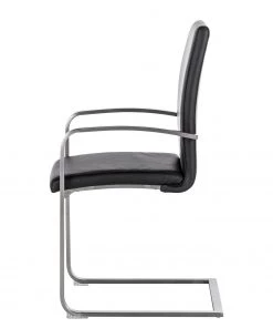 Fredriks Freischwinger Augusta I (2er-Set) - Echtleder Aude: Schwarz - Mit Armlehnen -Deutschland Stühle Verkaufs-Shop 1000064495 200610 13272200025 DETAILS P000000001000064495