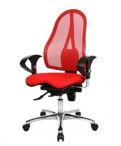 Topstar Bürodrehstuhl Sitness 15 - Kunstfaser / Metall - Rot / Chrom