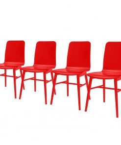 Tenzo Esszimmerstuhl Terrence (4er-Set) - Rot