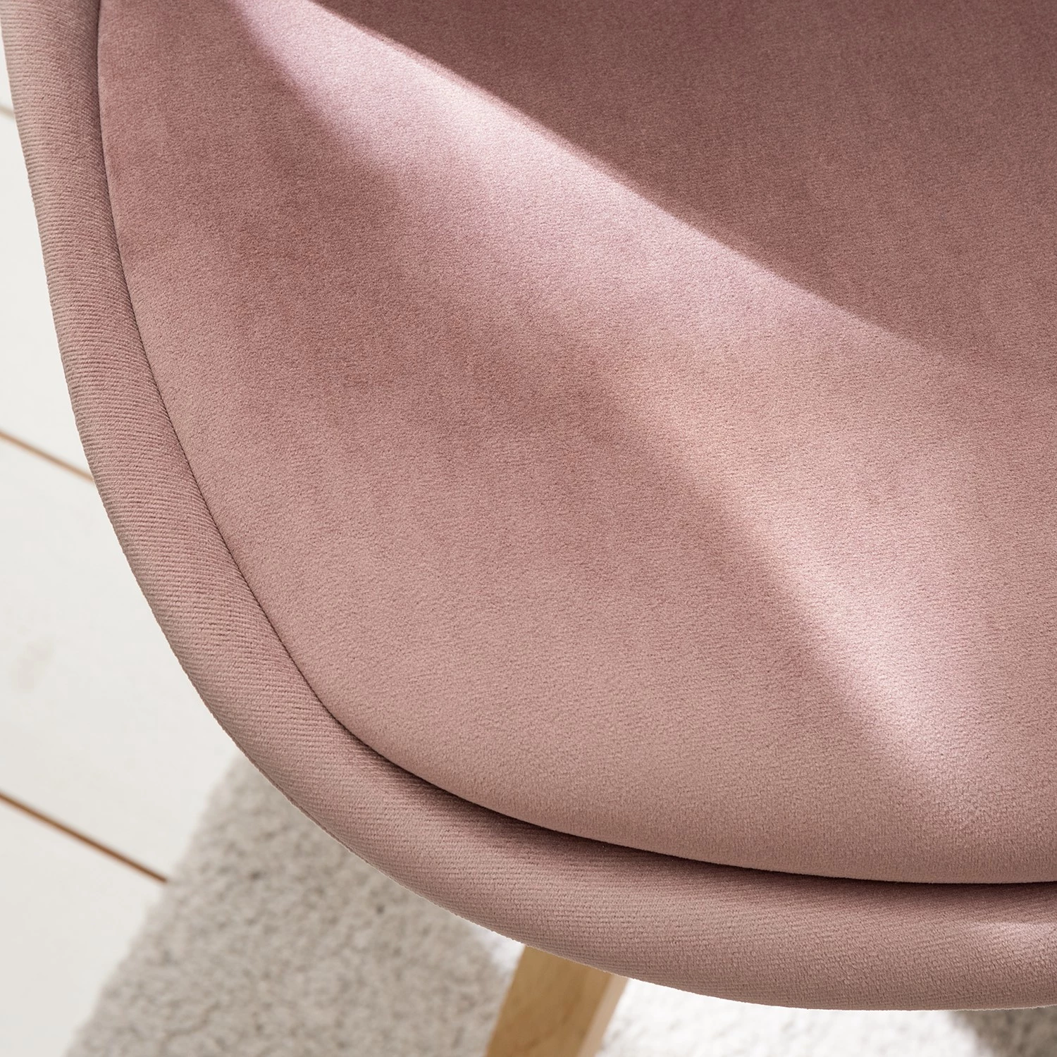 Mørteens Polsterstuhl Aledas lV - Samt / Gummibaum massiv - Altrosa - Beige - 2er Set 12 Mørteens Polsterstuhl Aledas lV - Samt / Gummibaum massiv - Altrosa - Beige - 2er Set – Bild 12