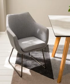 Mørteens Armlehnenstuhl Nicholas IV - Webstoff / Metall - Granit / Antik Graubraun -Deutschland Stühle Verkaufs-Shop 1000112681 201008 06225300188 MOOD DETAILS P000000001000112681 mood