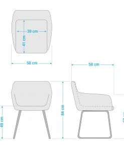 Mørteens Armlehnenstuhl Nicholas IV - Webstoff / Metall - Granit / Antik Graubraun -Deutschland Stühle Verkaufs-Shop 1000112681 201013 14333600052 SKETCH DETAILS P000000001000112681 sketch