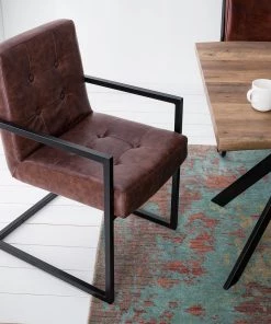 Ars manufacti Freischwinger Lungo - Kunstleder / Metall - Braun / Schwarz 15 Ars manufacti Freischwinger Lungo - Kunstleder / Metall - Braun / Schwarz -Deutschland Stühle Verkaufs-Shop 1000114113 210212 13374000002 MOOD DETAILS P000000001000114113 mood