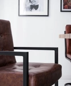 Ars manufacti Freischwinger Lungo - Kunstleder / Metall - Braun / Schwarz 20 Ars manufacti Freischwinger Lungo - Kunstleder / Metall - Braun / Schwarz -Deutschland Stühle Verkaufs-Shop 1000114113 210212 13374200003 DETAILS P000000001000114113