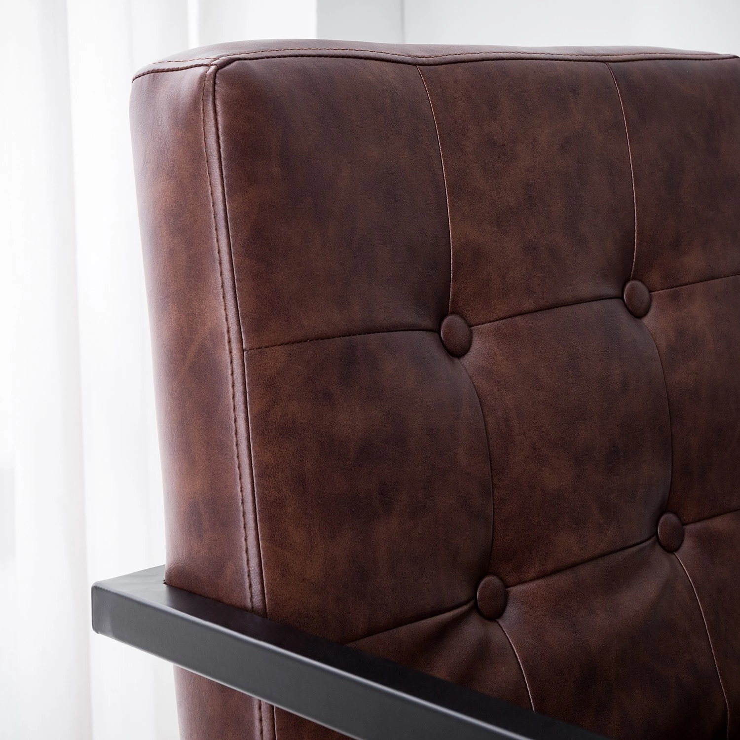 Ars manufacti Freischwinger Lungo - Kunstleder / Metall - Braun / Schwarz 12 Ars manufacti Freischwinger Lungo - Kunstleder / Metall - Braun / Schwarz – Bild 12