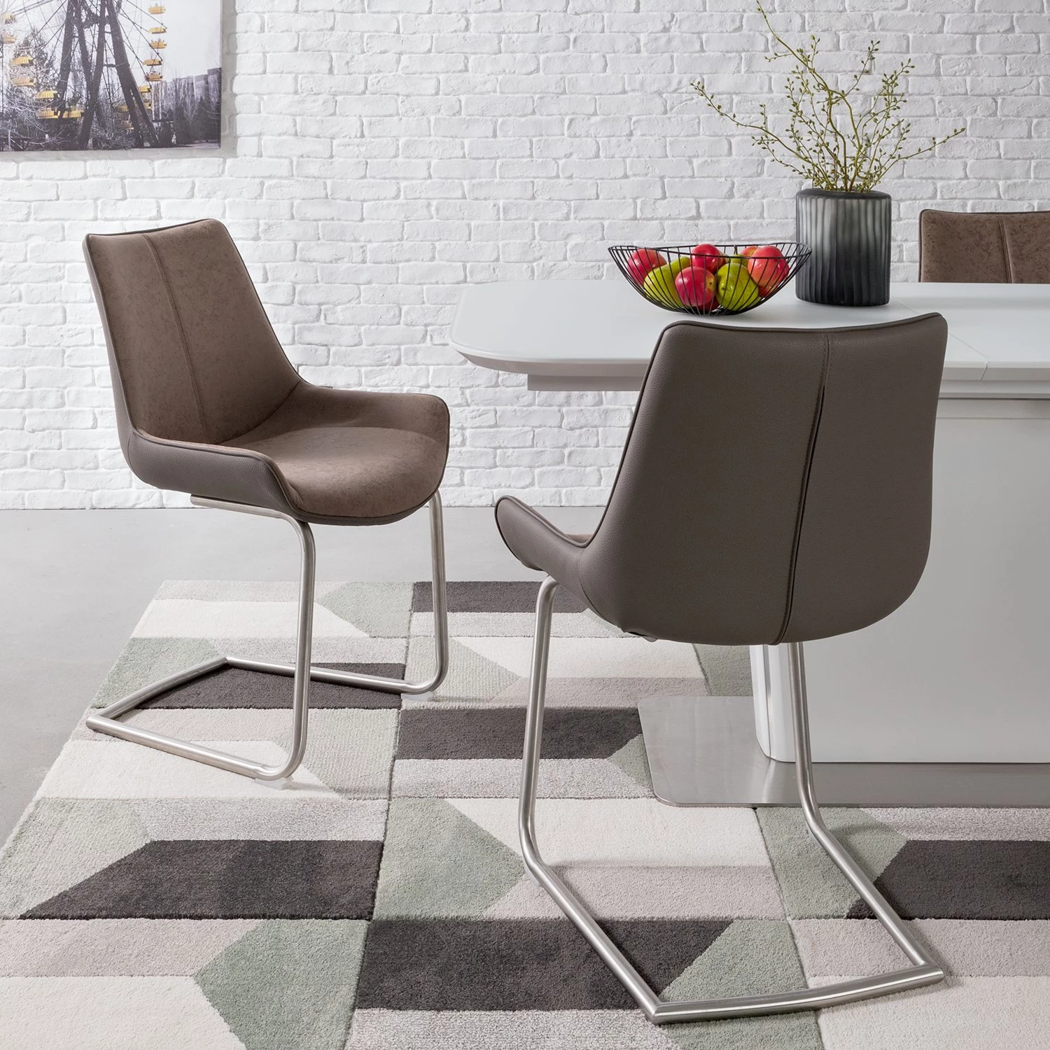 Fredriks Freischwinger Saval (2er-Set) - Vintage Braun 2 Fredriks Freischwinger Saval (2er-Set) - Vintage Braun – Bild 2