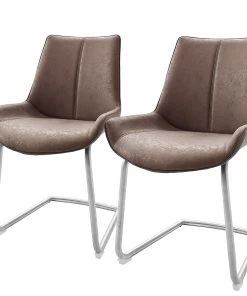 Fredriks Freischwinger Saval (2er-Set) - Vintage Braun