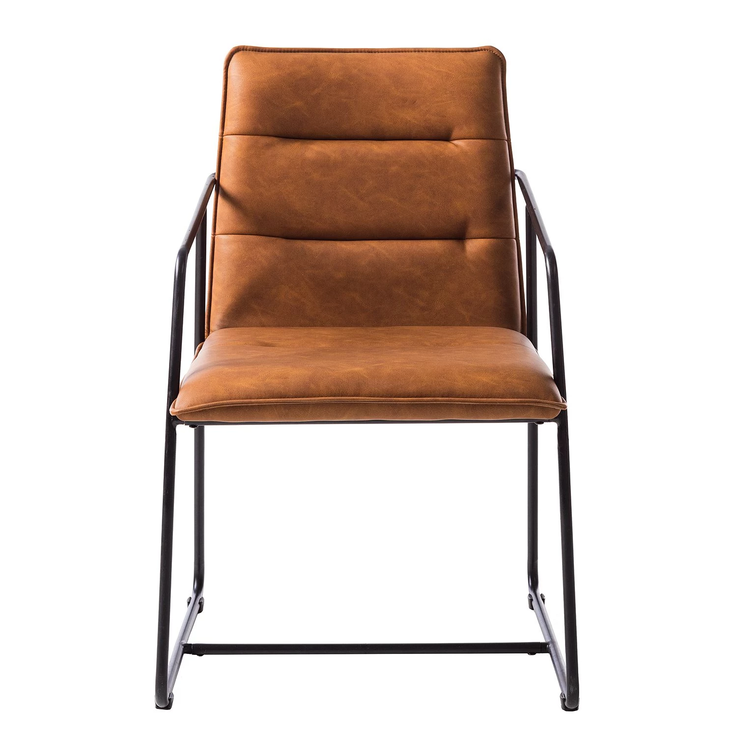 Ars manufacti Armlehnenstuhl Bex - Kunstleder / Metall - Braun / Schwarz 3 Ars manufacti Armlehnenstuhl Bex - Kunstleder / Metall - Braun / Schwarz – Bild 3