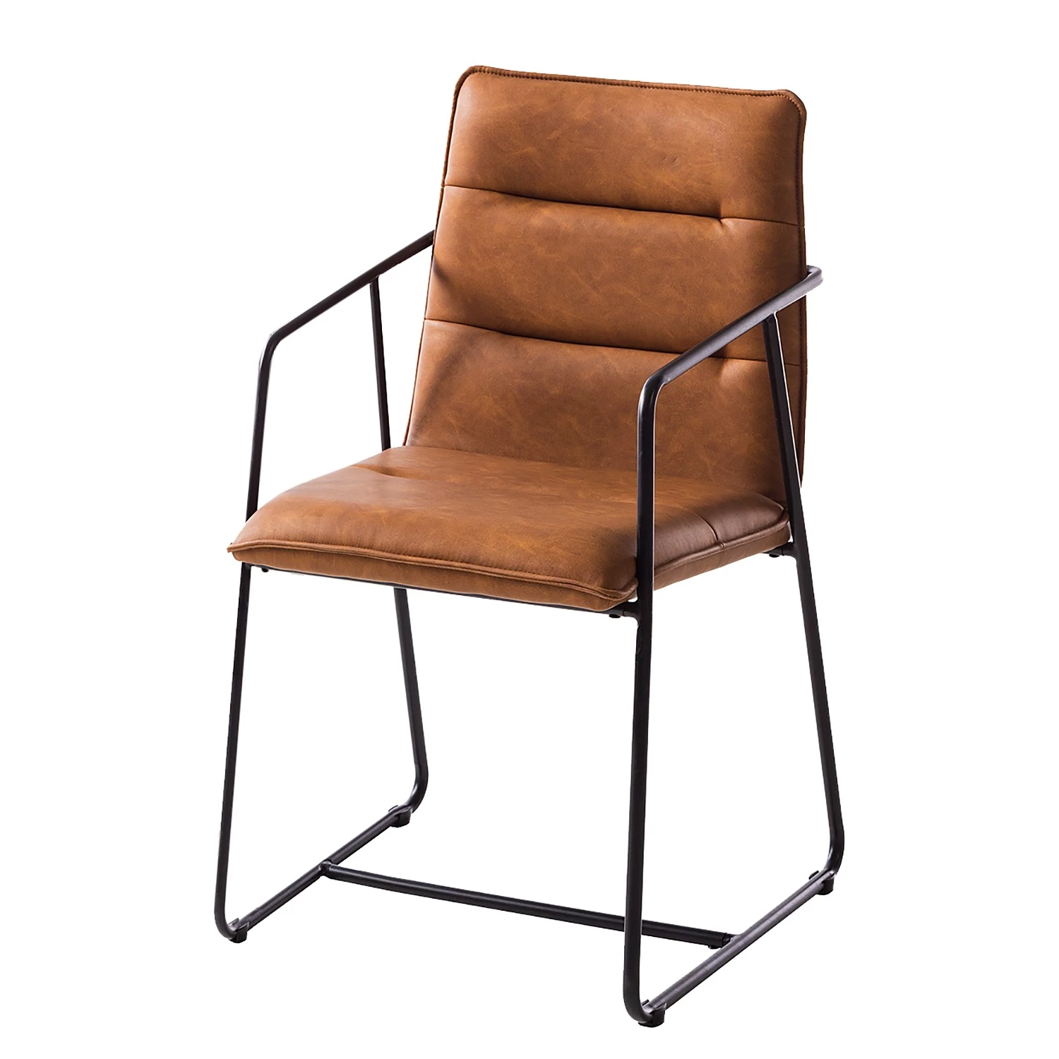 Ars manufacti Armlehnenstuhl Bex - Kunstleder / Metall - Braun / Schwarz 1 Ars manufacti Armlehnenstuhl Bex - Kunstleder / Metall - Braun / Schwarz