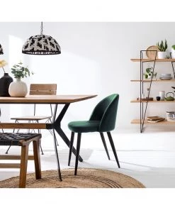 Jack & Alice Polsterstuhl Jacklin (2er-Set) - Samt / Metall - Schwarz - Grün -Deutschland Stühle Verkaufs-Shop 1000123763 190605 10141300003 MOOD GALLERYIMAGES P000000001000123763 mood 2