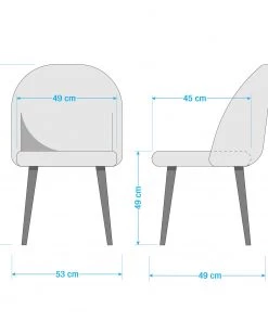 Jack & Alice Polsterstuhl Jacklin (2er-Set) - Samt / Metall - Schwarz - Grün -Deutschland Stühle Verkaufs-Shop 1000123763 200728 10311400001 SKETCH DETAILS P000000001000123763 sketch 2