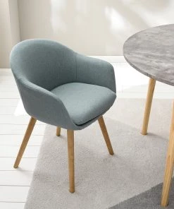 Mørteens Armlehnenstuhl Hallund I - Webstoff / Gummibaum massiv - Gummibaum - Taubengrau -Deutschland Stühle Verkaufs-Shop 1000123815 200720 06383900002 DETAILS P000000001000123815 2