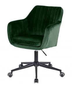 Jack & Alice Bürodrehstuhl Leezy - Samt - Grün / Schwarz