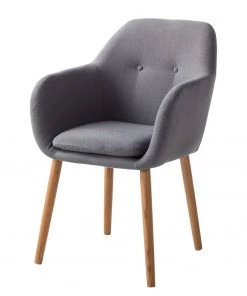 Mørteens Armlehnenstuhl Bolands - Hellgrau / Eiche