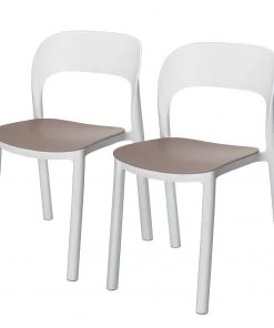 Blanke Design Esszimmerstuhl Ona (2er-Set) - Kunststoff - Weiß / Congo - Ohne Armlehnen