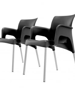 Blanke Design Armlehnenstuhl Sun (2er-Set) - Kunststoff / Aluminium - Schwarz