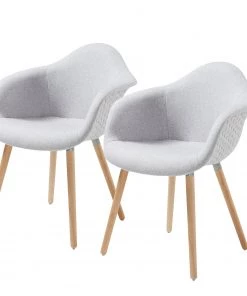 Norrwood Armlehnenstuhl Kevya l (2er-Set) - Lichtgrau