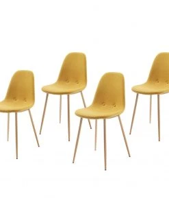 Norrwood Polsterstuhl Yaren (4er-Set) - Senfgelb