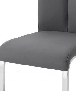 Loftscape Freischwinger Anamela I (2er-Set) - Kunstleder / Edelstahl - Silber - Grau -Deutschland Stühle Verkaufs-Shop 1000129629 180906 07254904 GALLERYIMAGES P000000001000129629