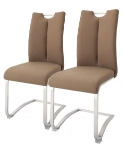 Loftscape Freischwinger Anamela II (2er-Set) - Echtleder - Braun