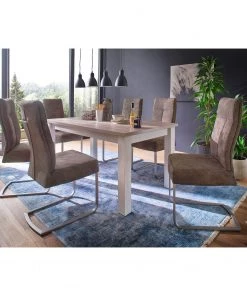 Loftscape Freischwinger Aracala (2er-Set) - Microfaser / Edelstahl - Silber - Braun -Deutschland Stühle Verkaufs-Shop 1000129680 180906 07255448 MOOD GALLERYIMAGES P000000001000129680 mood