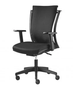 Home24office Bürodrehstuhl Wilton - Webstoff - Schwarz - Mit Armlehnen