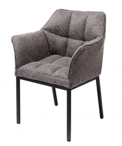 Kare Design Armlehnenstuhl Thinktank - Strukturstoff / Stahl - Grau meliert / Schwarz