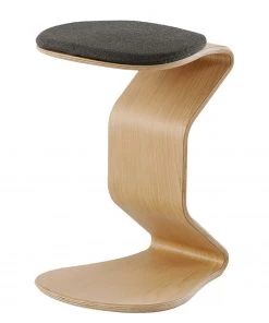 Mayer Sitzmöbel Hocker myERCOLINO - Laneve-Wolle / Echtholzfunier - Anthrazit