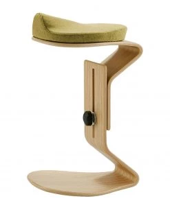 Mayer Sitzmöbel Hocker myERCOLINO - Laneve-Wolle / Echtholzfunier - Olivgelb