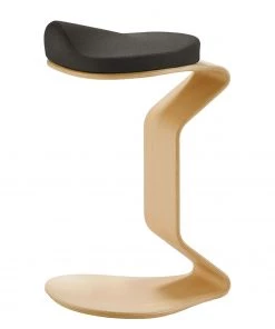 Mayer Sitzmöbel Hocker myERCOLINO - Laneve-Wolle / Echtholzfunier - Anthrazit