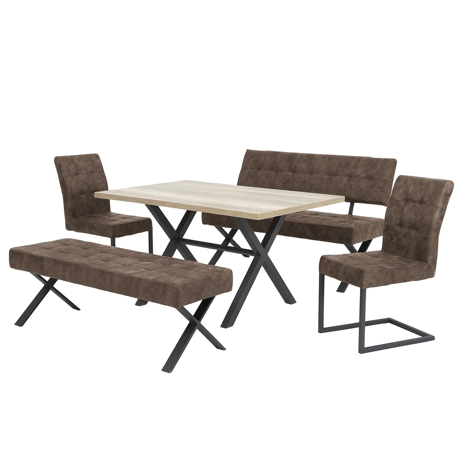 Loftscape Freischwinger Clyde (2er-Set) - Microfaser / Stahl - Vintage Taupe/ Anthrazit 2 Loftscape Freischwinger Clyde (2er-Set) - Microfaser / Stahl - Vintage Taupe/ Anthrazit – Bild 2