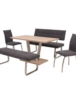 Loftscape Polsterstuhl Roby (2er-Set) - Webstoff / Stahl - Anthrazit / Edelstahl -Deutschland Stühle Verkaufs-Shop 1000138416 181115 12112527 GALLERYIMAGES P000000001000138416