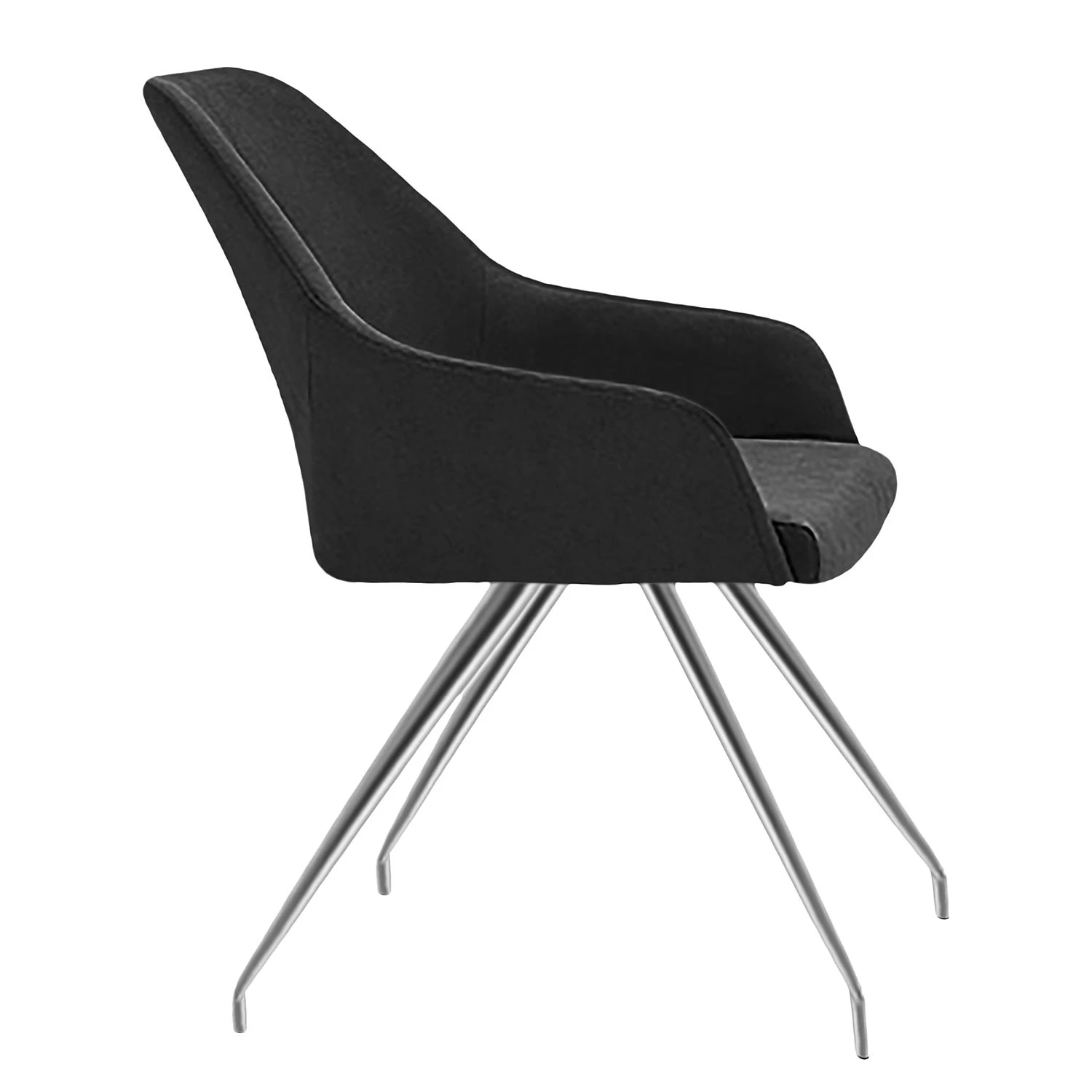 Loftscape Armlehnenstuhl Tibau (2er-Set) - Kunstleder / Edelstahl - Anthrazit 3 Loftscape Armlehnenstuhl Tibau (2er-Set) - Kunstleder / Edelstahl - Anthrazit – Bild 3