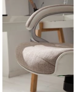 Furnitive Chefsessel Austinmer - Mikrofaser / Kunstleder - Beige / Weiß -Deutschland Stühle Verkaufs-Shop 1000147208 200819 06140900008 DETAILS P000000001000147208